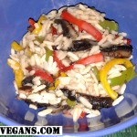 Smokey Brown Rice with Peppers, Mushrooms and Rice Cream