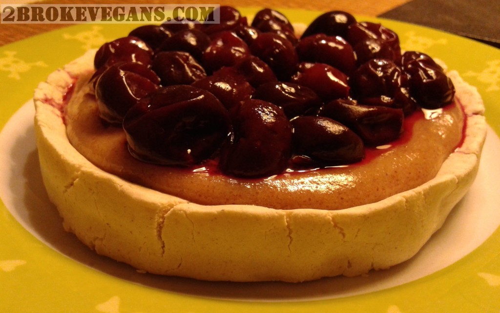Gluten free vegan miniature cherry vanilla pie