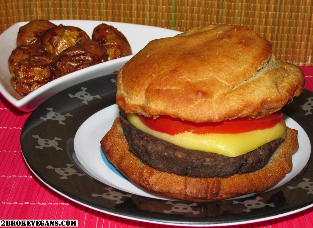 Simple Gluten Free Vegan Bread made into a Vegan Burger Bun