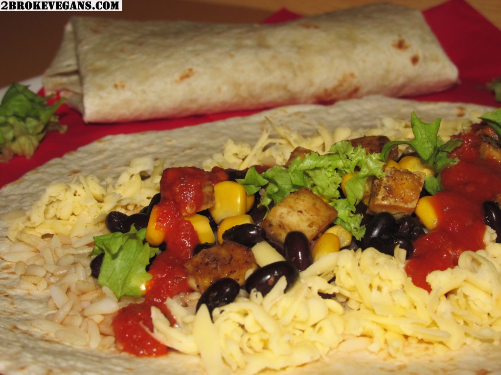 Black Bean and Rice Burrito Chipotle style Gluten Free Vegan