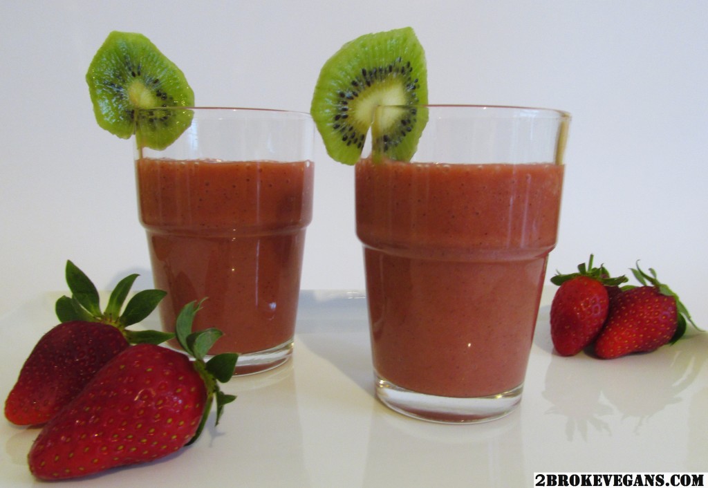 Kiwi Strawberry Smoothie Raw Vegan Gluten Free