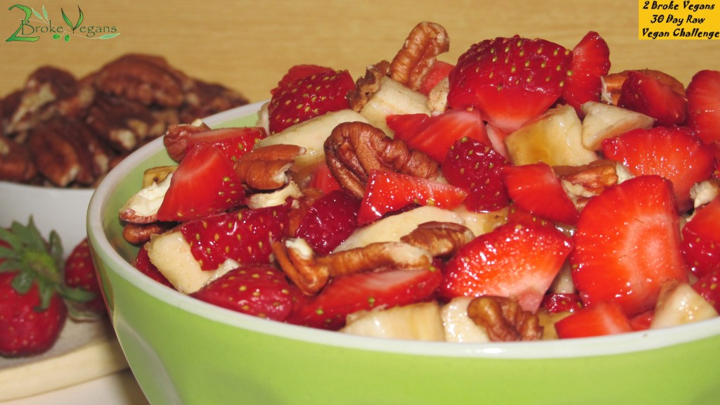 Strawberry Banana Fruit Salad Maple Syrup Pecans Recipe
