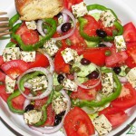 Greek Salad with vegan Feta cheese recipe Xoriatiki