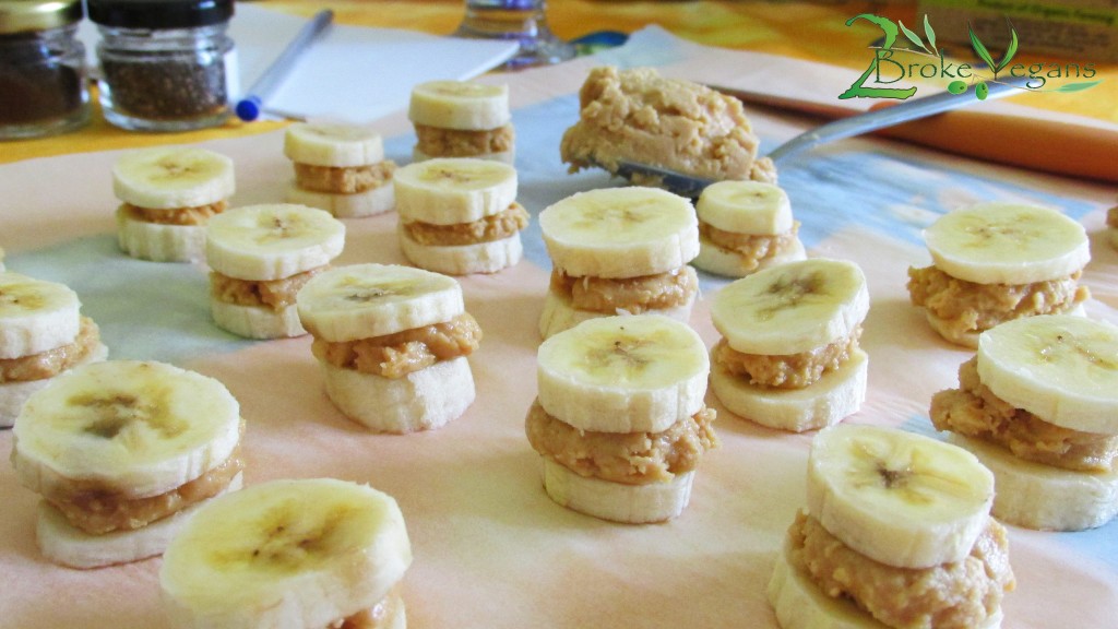 Frozen Peanut Butter Banana Sandwich