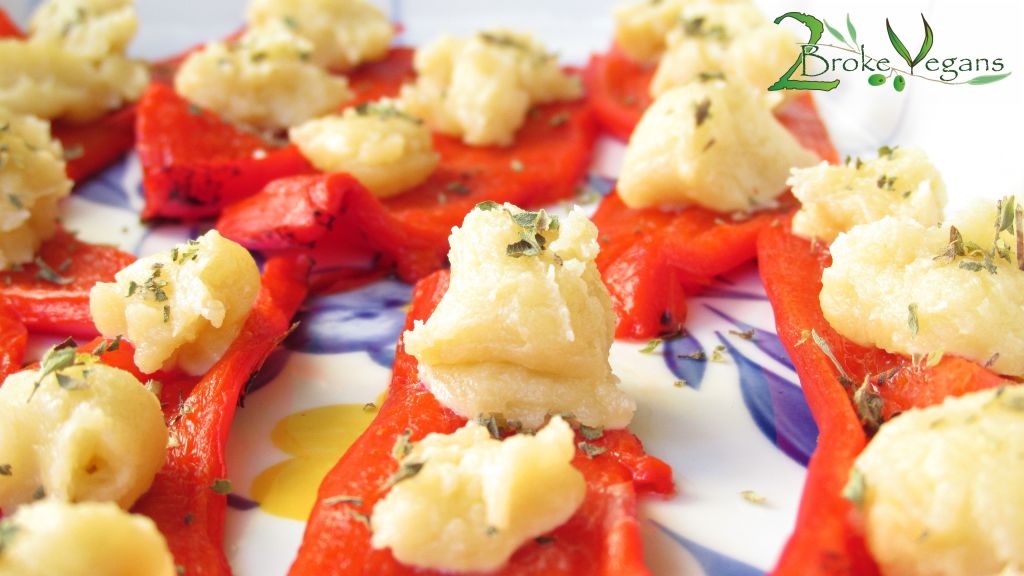 Roasted Red Peppers with Vegan Feta Cheese Recipe