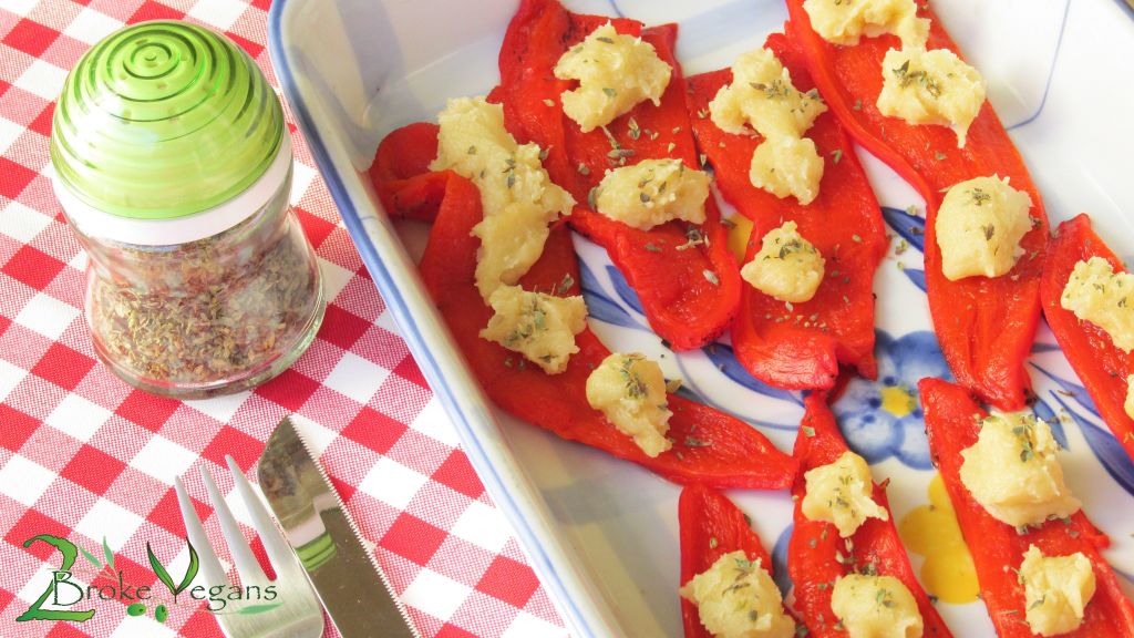 Roasted Red Peppers With Vegan Feta Cheese Dairy Free Gluten Free Recipe