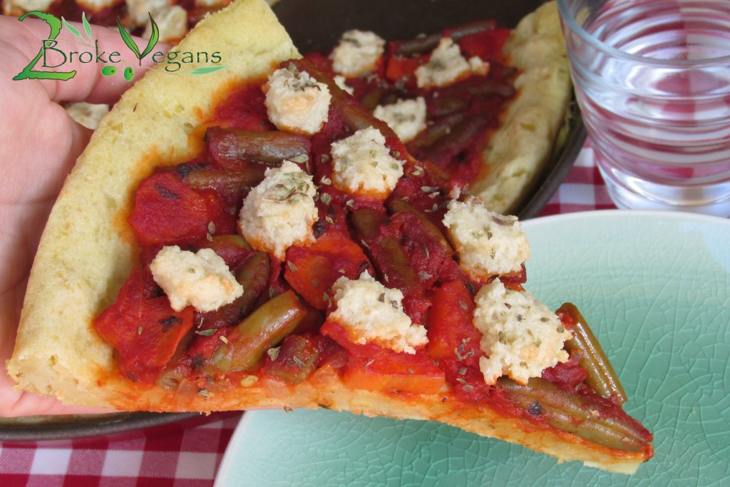 Green Beans and Vegan Feta Cheese Gluten Free Pizza Recipe