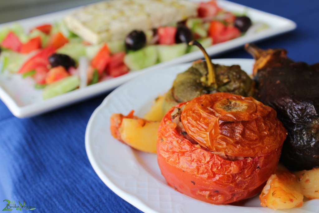 Yemista - Greek Stuffed Vegetables Tomatoes, Peppers, Eggplants, Potatoes